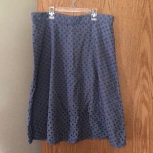 Women’s Loft eyelet blue skirt size 14
